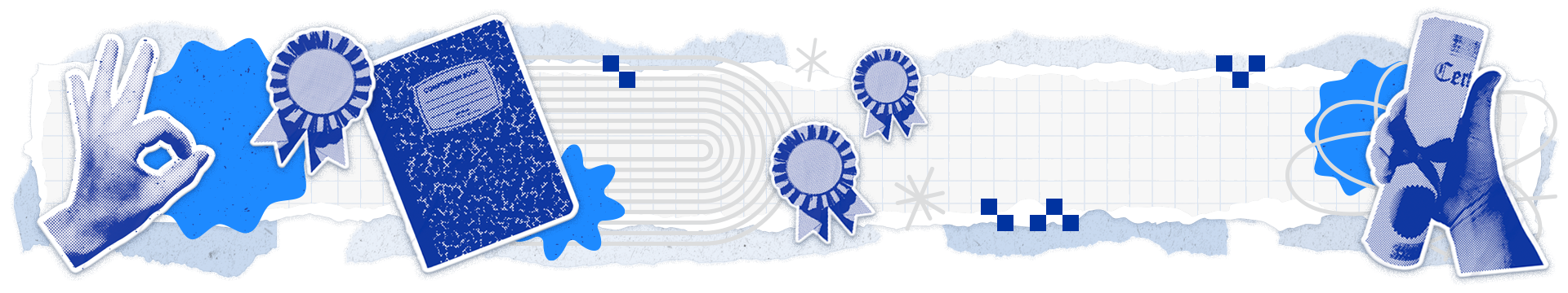 Decorative banner for the Credly Badges page.